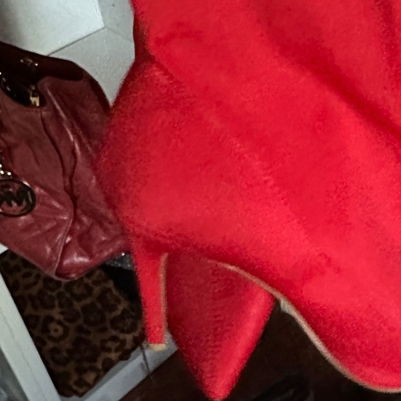 Plus-size Over the knee pull on  high red boots heels 3.5 to 4 inches heels - Picture 1 of 2